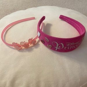 Lot of 2 Girl’s Headband, 1 Pink Disney, 1 Pink Source Unknown.